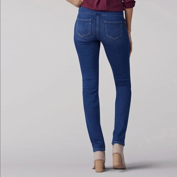 Lee Slim Fit Sculpting Jeans Slim Leg Mid Rise Pull On - Picture 2 of 9